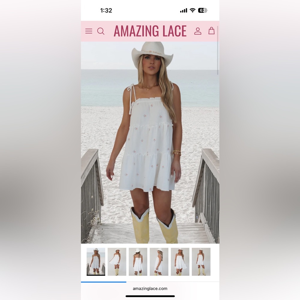 Picking daisies white floral mini dress- amazing lace